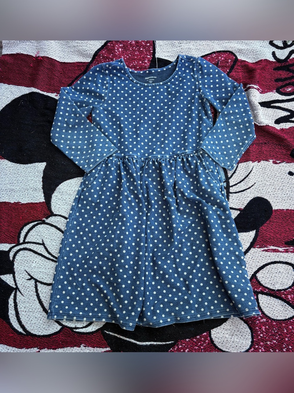 GAP KIDS BLUE WHITE POLKA DOT DRESS SIZE XL GIRLS